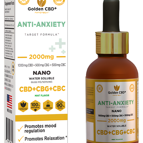 ANTI-ANXIETY Golden Nano CBD/CBG/CBC 2,000mg - TARGET FORMULA